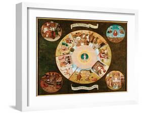 The Table of the Seven Capital Fishing(Oil on Panel, 1475-1480)-Hieronymus Bosch-Framed Giclee Print