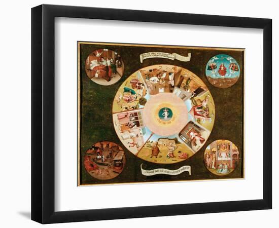 The Table of the Seven Capital Fishing(Oil on Panel, 1475-1480)-Hieronymus Bosch-Framed Giclee Print