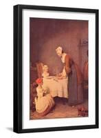 The Table Prayer-Jean-Baptiste Simeon Chardin-Framed Art Print