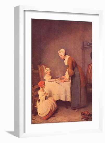 The Table Prayer-Jean-Baptiste Simeon Chardin-Framed Art Print
