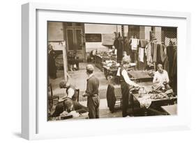 The Tailors' Shop, Alexandra Palace, Illustration from 'German Prisoners in Great Britain'-English Photographer-Framed Giclee Print