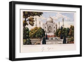 The Taj Mahal from the Garden, C.1840 (Pen and Grey Ink, W/C, Heightened with Touches of White,)-null-Framed Giclee Print