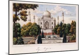 The Taj Mahal from the Garden, C.1840 (Pen and Grey Ink, W/C, Heightened with Touches of White,)-null-Mounted Giclee Print