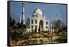 The Taj Mahal in Agra (India) Marble Mausoleum Built in 1632 - 1644-null-Framed Stretched Canvas