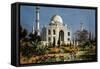 The Taj Mahal in Agra (India) Marble Mausoleum Built in 1632 - 1644-null-Framed Stretched Canvas