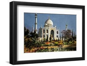 The Taj Mahal in Agra (India) Marble Mausoleum Built in 1632 - 1644-null-Framed Photo