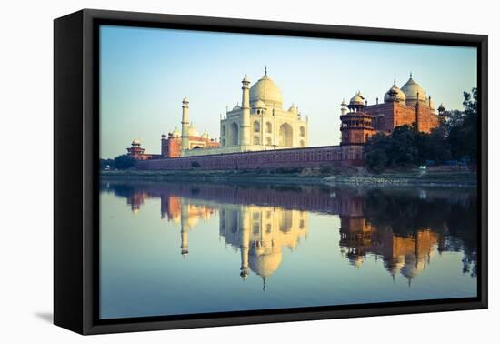 The Taj Mahal Reflected in the Yamuna River-Doug Pearson-Framed Stretched Canvas