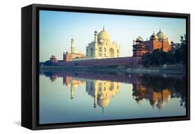 The Taj Mahal Reflected in the Yamuna River-Doug Pearson-Framed Stretched Canvas