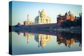 The Taj Mahal Reflected in the Yamuna River-Doug Pearson-Stretched Canvas