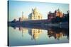 The Taj Mahal Reflected in the Yamuna River-Doug Pearson-Stretched Canvas