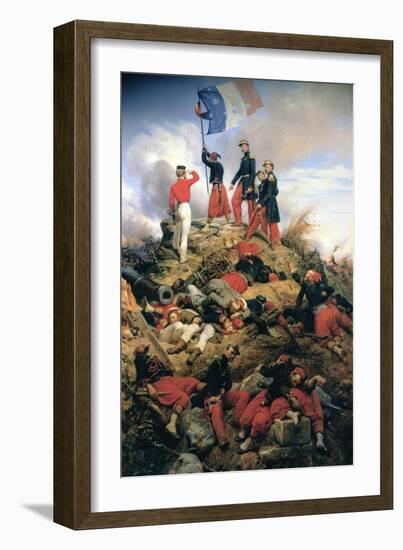 The Taking of Malakoff, 1858-Horace Vernet-Framed Giclee Print