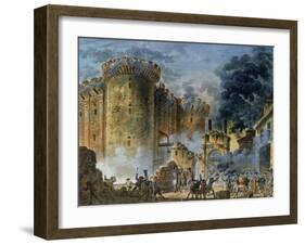 The Taking of the Bastille, 14th July 1789-Jean Pierre Louis L.. Houel-Framed Giclee Print