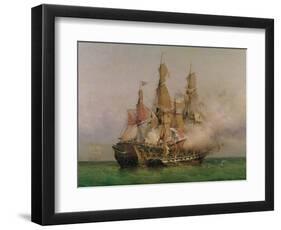 The Taking of the "Kent" by Robert Surcouf in the Gulf of Bengal, 7th October 1800, 1850-Louis Garneray-Framed Giclee Print