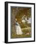 "The Talking Oak", Illustration to the Poem by Tennyson: a Girl and a Tree Share Confidences-W. Maw-Framed Art Print