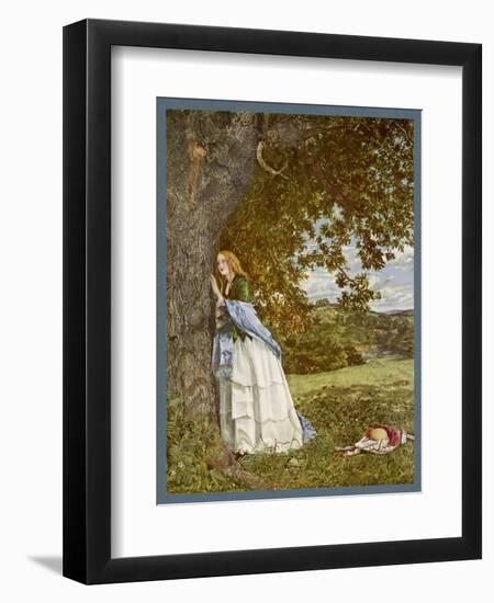 "The Talking Oak", Illustration to the Poem by Tennyson: a Girl and a Tree Share Confidences-W. Maw-Framed Art Print