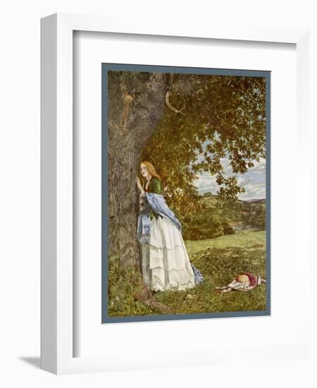 "The Talking Oak", Illustration to the Poem by Tennyson: a Girl and a Tree Share Confidences-W. Maw-Framed Art Print