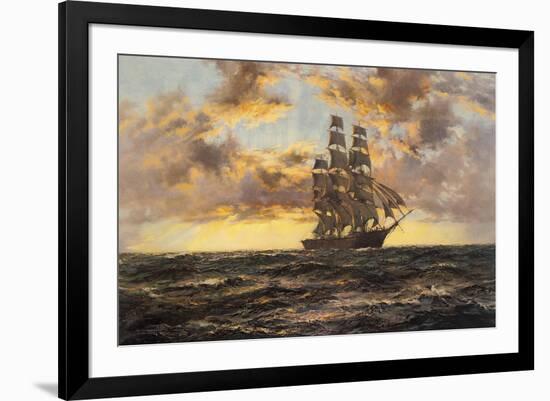 The Tall Ship 'Clipper Kaisow'-Montague Dawson-Framed Premium Giclee Print