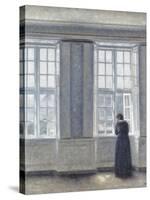The Tall Windows-Vilhelm Hammershoi-Stretched Canvas