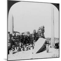 The Tallest Obelisk in Egypt, in the Temple at Karnak, Thebes, Egypt, 1905-Underwood & Underwood-Mounted Photographic Print