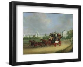 The 'Tally-Ho' London - Birmingham Stage Coach Passing Whittington College, Highgate-James Pollard-Framed Giclee Print