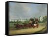 The 'Tally-Ho' London - Birmingham Stage Coach Passing Whittington College, Highgate-James Pollard-Framed Stretched Canvas