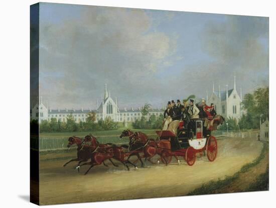 The 'Tally-Ho' London - Birmingham Stage Coach Passing Whittington College, Highgate-James Pollard-Stretched Canvas