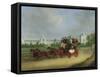 The 'Tally-Ho' London - Birmingham Stage Coach Passing Whittington College, Highgate-James Pollard-Framed Stretched Canvas