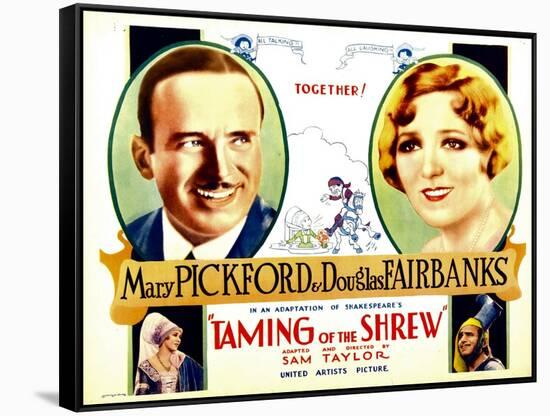 The Taming of the Shrew, Douglas Fairbanks, Mary Pickford, Mary Pickford, Douglas Fairbanks, 1929-null-Framed Stretched Canvas