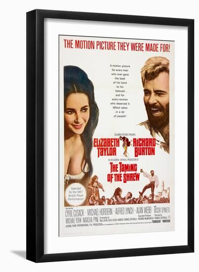 The Taming of the Shrew, from Left: Elizabeth Taylor, Richard Burton, 1967-null-Framed Art Print