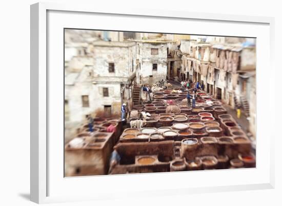 The Tannery in Fez, Morocco-Peter Adams-Framed Photographic Print