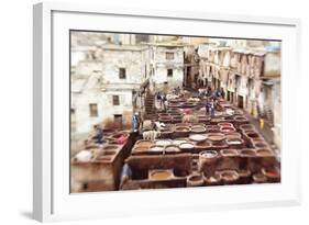 The Tannery in Fez, Morocco-Peter Adams-Framed Photographic Print