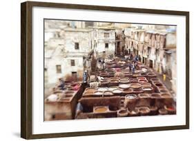 The Tannery in Fez, Morocco-Peter Adams-Framed Photographic Print