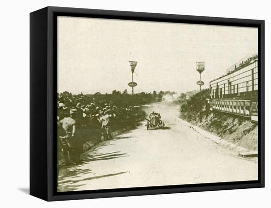 The Targa Florio Race in Sicily Takes Place Watched by a Large Crowd-null-Framed Stretched Canvas