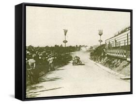 The Targa Florio Race in Sicily Takes Place Watched by a Large Crowd-null-Framed Stretched Canvas