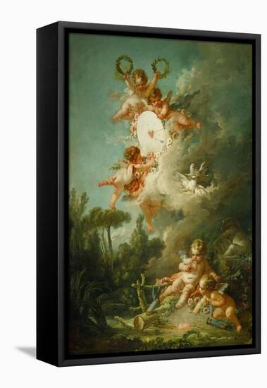 The Target of Love, 1758-Francois Boucher-Framed Stretched Canvas
