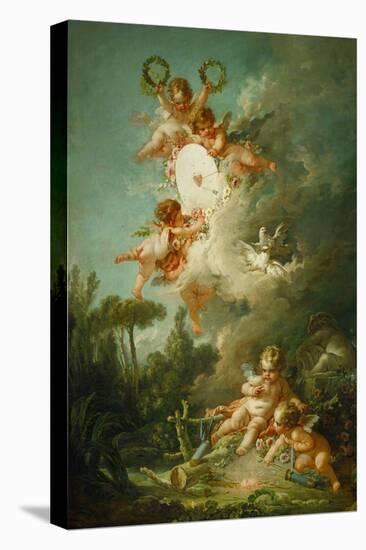 The Target of Love, 1758-Francois Boucher-Stretched Canvas