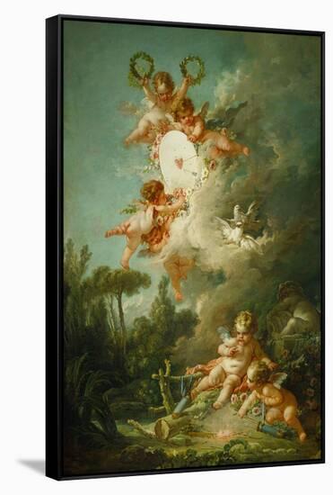 The Target of Love, 1758-Francois Boucher-Framed Stretched Canvas