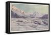 The Tasman Glacier in New Zealand-F. Wright-Framed Stretched Canvas