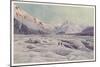 The Tasman Glacier in New Zealand-F. Wright-Mounted Art Print