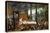 The Taste. Allegory of the Five Senses, 1617 (Oil on Canvas)-Jan the Elder Brueghel-Stretched Canvas