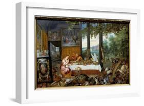 The Taste. Allegory of the Five Senses, 1617 (Oil on Canvas)-Jan the Elder Brueghel-Framed Giclee Print