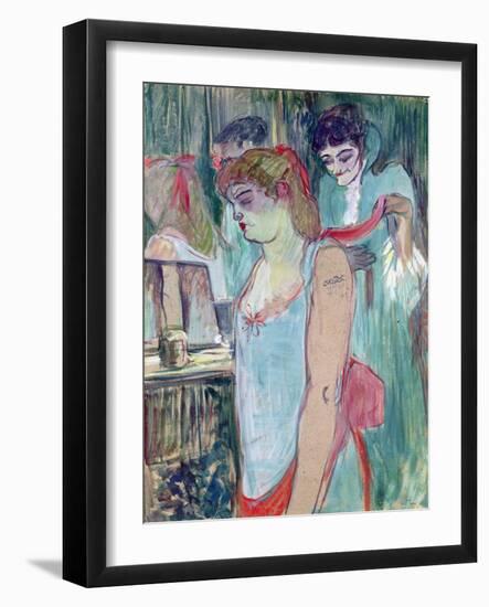 The Tattooed Woman or the Toilet, 1894-Henri de Toulouse-Lautrec-Framed Giclee Print