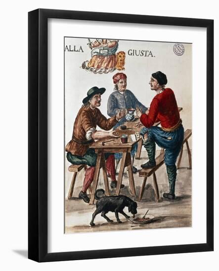 The Tavern, by Jan Grevenbroeck (1731-1807), Italy, 18th Century-null-Framed Giclee Print