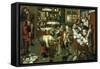 The Tax Collector's Office-Pieter Breugel the Elder-Framed Stretched Canvas