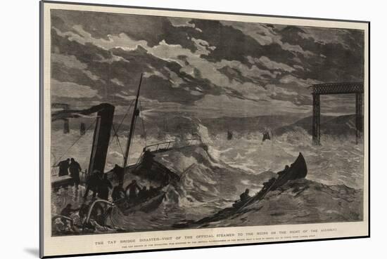 The Tay Bridge Disaster, Visit of the Official Steamer to the Ruins on the Night of the Accident-Joseph Nash-Mounted Giclee Print