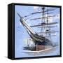 The Tea Clipper Cutty Sark-John S. Smith-Framed Stretched Canvas
