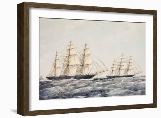 The Tea Clippers Taeping (Left) and Ariel (Right) in the Great Tea Race of 1866-Thomas Goldsworth Dutton-Framed Giclee Print