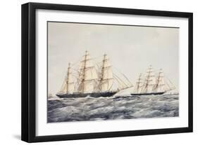 The Tea Clippers Taeping (Left) and Ariel (Right) in the Great Tea Race of 1866-Thomas Goldsworth Dutton-Framed Giclee Print