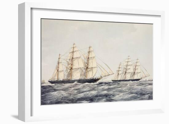 The Tea Clippers Taeping (Left) and Ariel (Right) in the Great Tea Race of 1866-Thomas Goldsworth Dutton-Framed Giclee Print