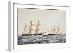 The Tea Clippers Taeping (Left) and Ariel (Right) in the Great Tea Race of 1866-Thomas Goldsworth Dutton-Framed Giclee Print